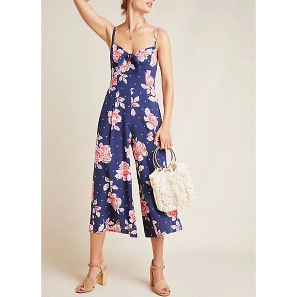 NEW Yumi Kim FLORAL AFFAIR NAVY PRETTY CHIC JUMPSUIT Size Large - Picture 1 of 10
